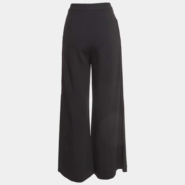 Pre Owned Stella McCartney Black Crepe Zipper Flared Trousers S