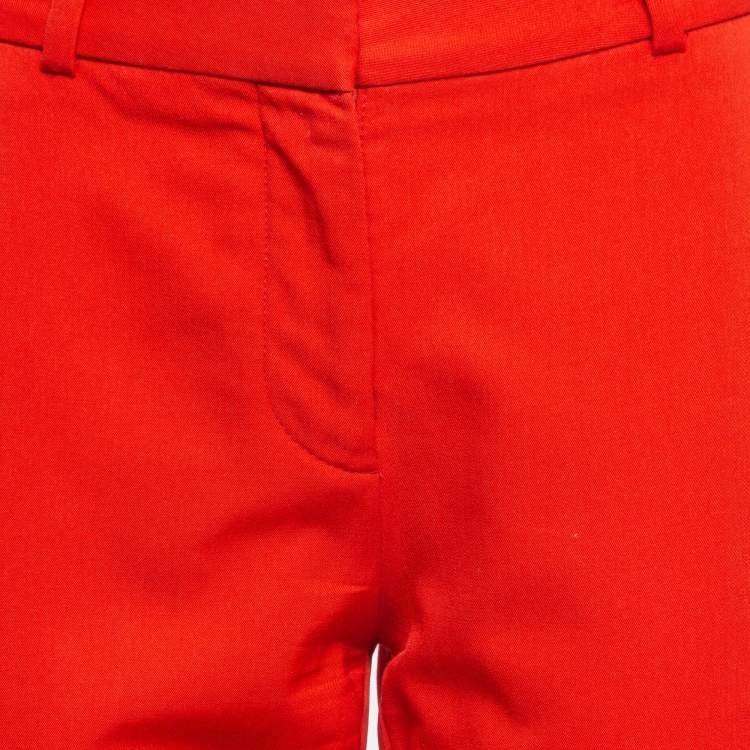 Pre Owned Stella McCartney Red Wool Slim Fit Trousers M