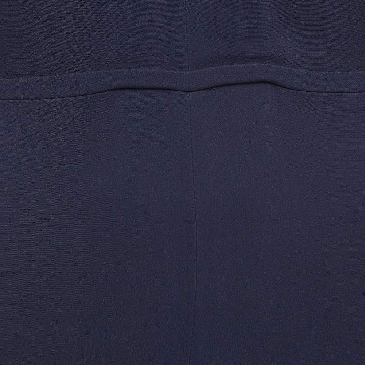 Pre Owned Stella McCartney Navy Crepe V-Neck Long Sleeve Jumpsuit S