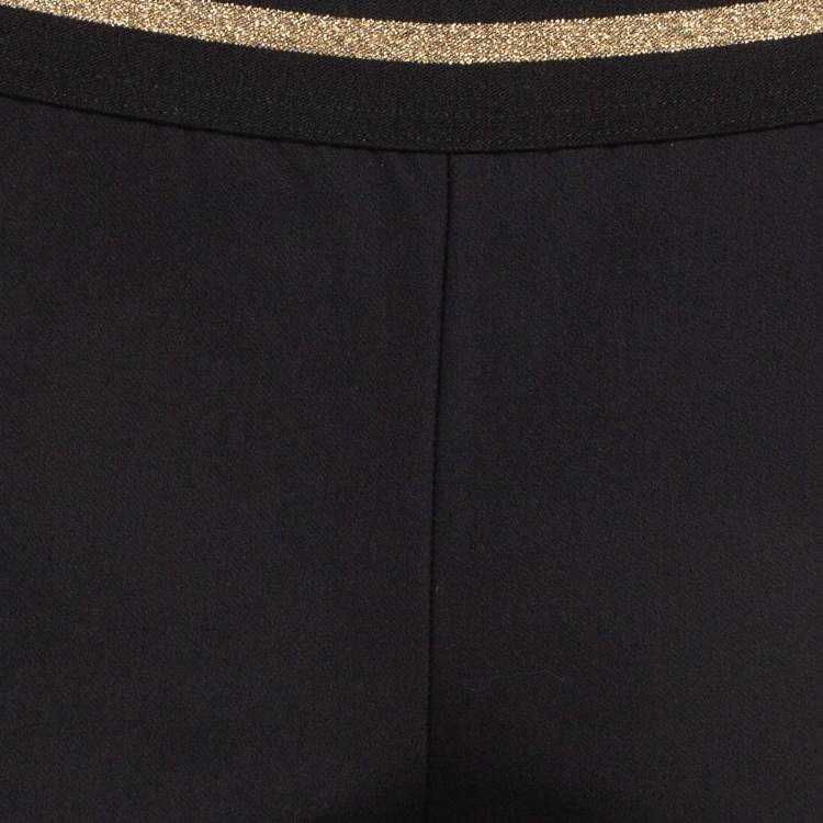 Pre Owned Stella McCartney Black Stretch Knit Waist Detail Skinny Pants M