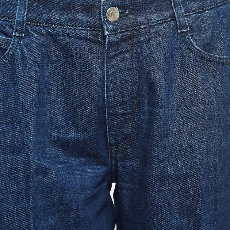 Pre Owned Stella McCartney Blue Logo Printed Denim Jeans M Waist 27"