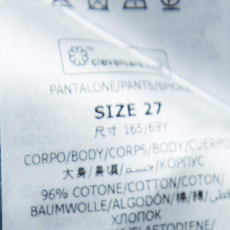 Pre Owned Stella McCartney Blue Logo Printed Denim Jeans M Waist 27"