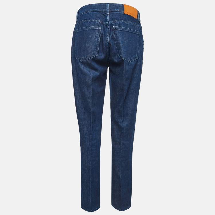 Pre Owned Stella McCartney Blue Logo Printed Denim Jeans M Waist 27"