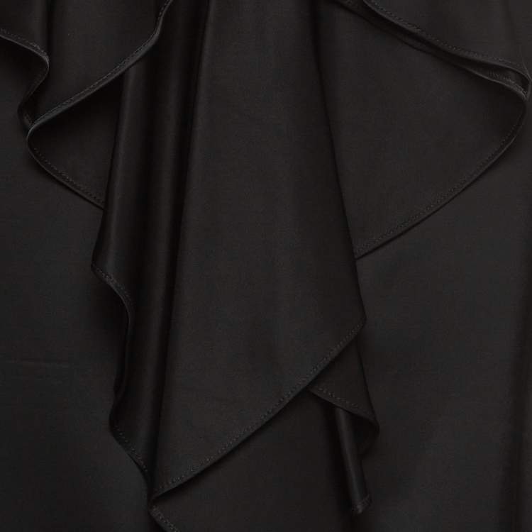 Pre Owned Stella McCartney Black Silk Ruffle Sleeveless Top M