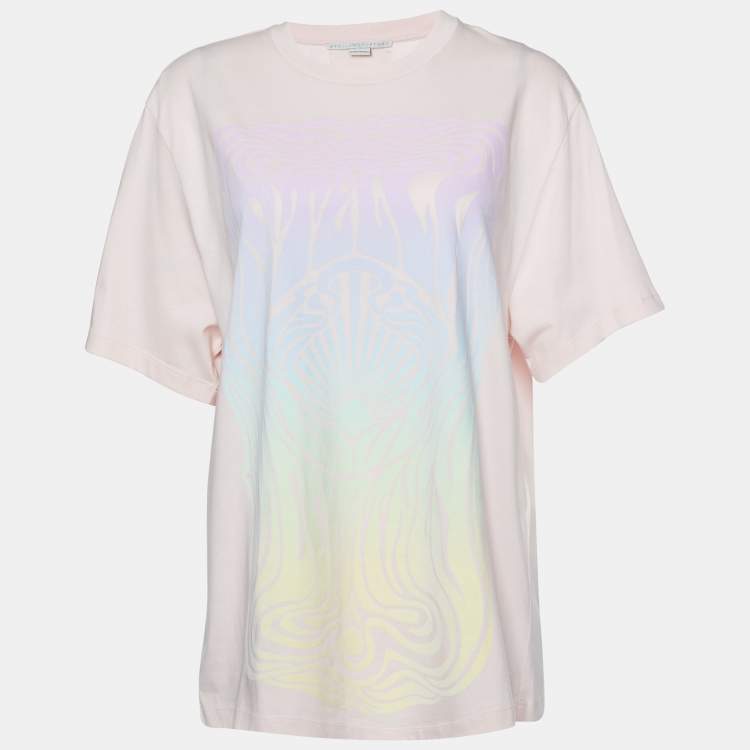 Pre Owned Stella McCartney Pink Graphic Print Cotton Crew Neck  T-Shirt S