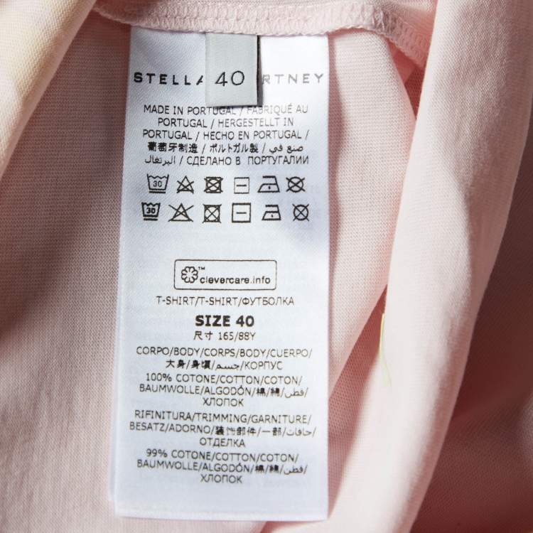 Pre Owned Stella McCartney Pink Graphic Print Cotton Crew Neck  T-Shirt S