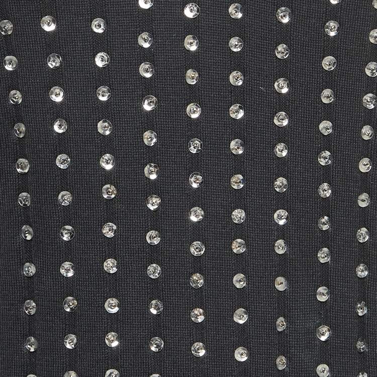 Pre Owned Stella McCartney Black Embellished Cotton Knit Mini Tank Dress S
