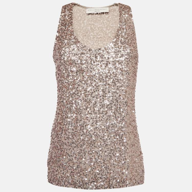 مملوكة مسبقًا Stella McCartney Metallic Sequin Tank Top M
