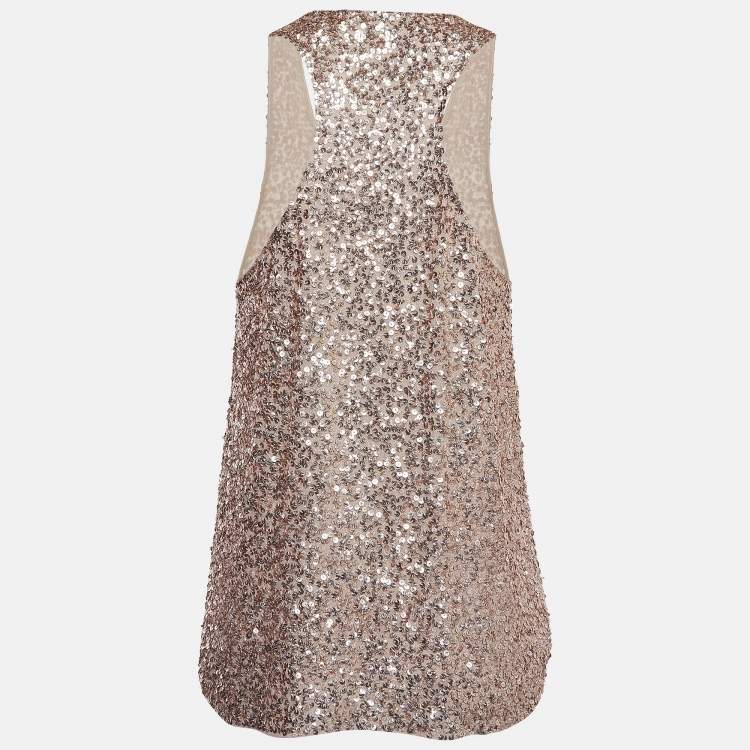 مملوكة مسبقًا Stella McCartney Metallic Sequin Tank Top M