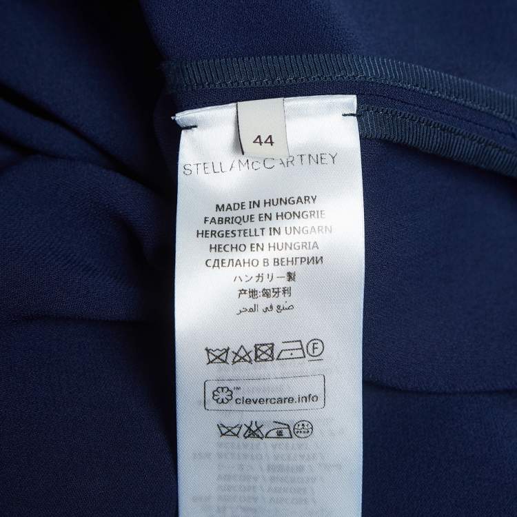 مملوكة مسبقًا Stella McCartney Blue Crepe Zip Neck Top M
