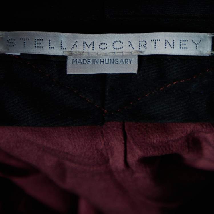 Pre Owned Stella McCartney Bordeaux Velvet Straight Leg Trousers M