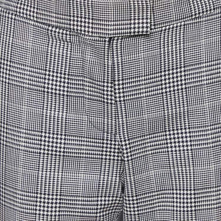 Pre Owned Stella McCartney Monochrome Houndstooth Wool Tapered Trousers S