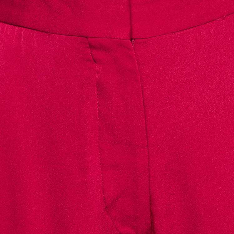Pre Owned Stella McCartney Pink Satin Tassels Detail Trousers S