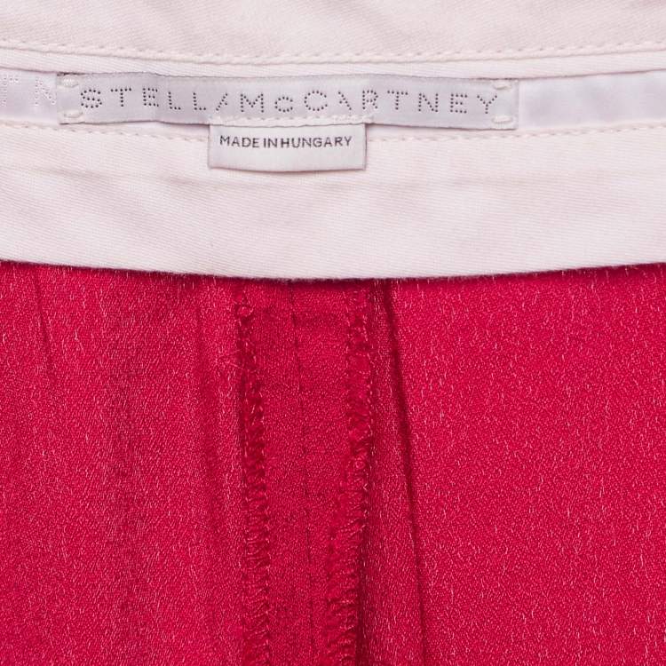 Pre Owned Stella McCartney Pink Satin Tassels Detail Trousers S