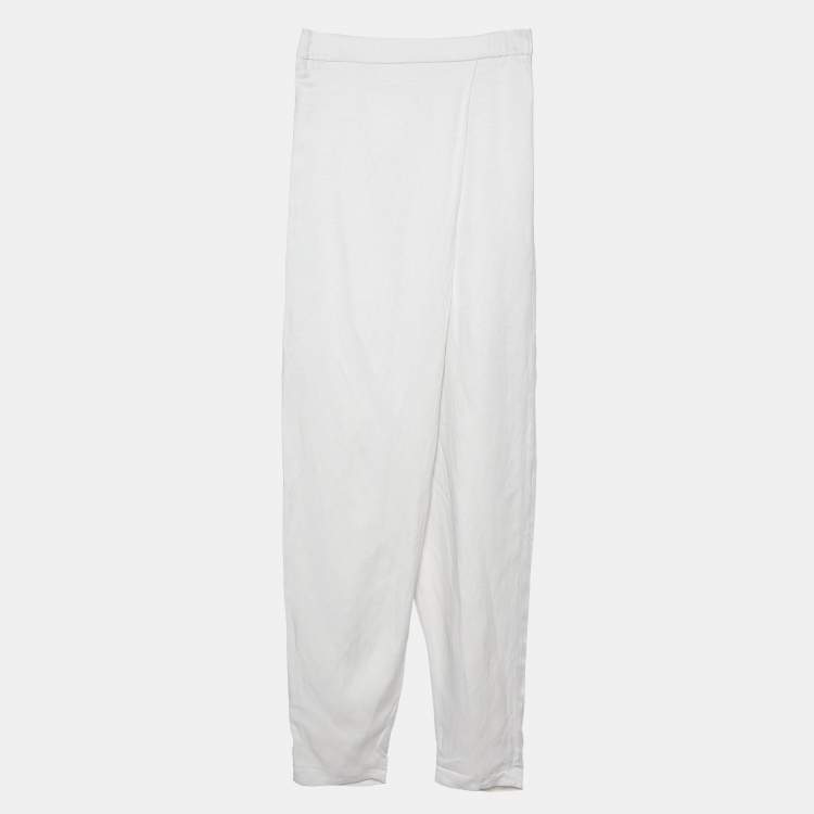 Pre Owned Stella McCartney Beige Linen Blend Front Wrap Pants S
