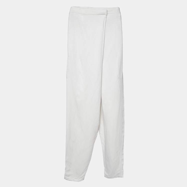 Pre Owned Stella McCartney Beige Linen Blend Front Wrap Pants S
