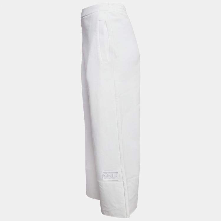 Pre Owned Stella McCartney White Cotton Wide-Leg Sweatpants M