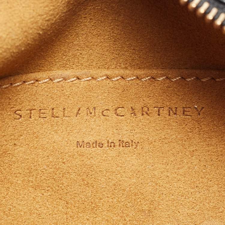 Pre Owned Stella McCartney Black Perforated Logo Faux Leather Crossbody Bag