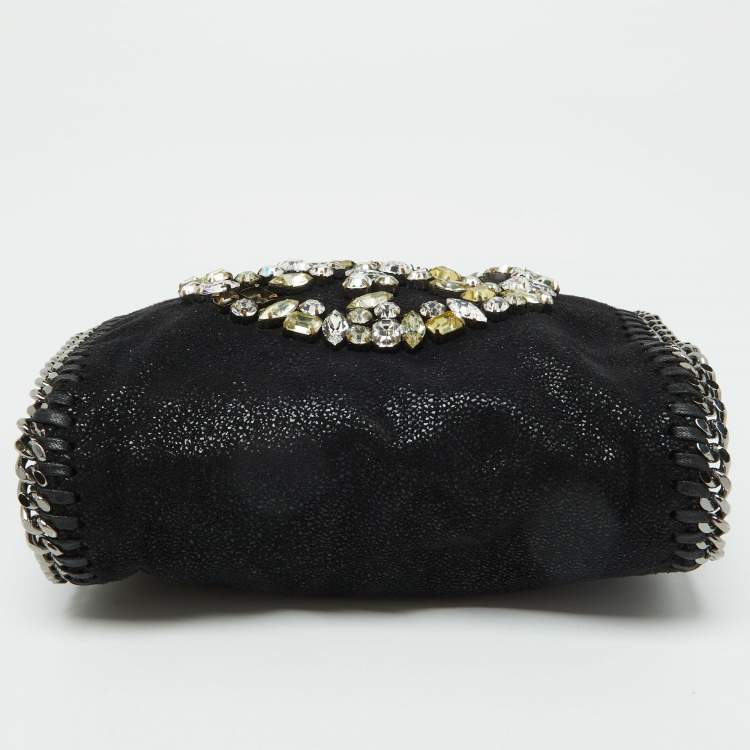 Pre Owned Stella McCartney Black Faux Suede Tiny Falabella Tote