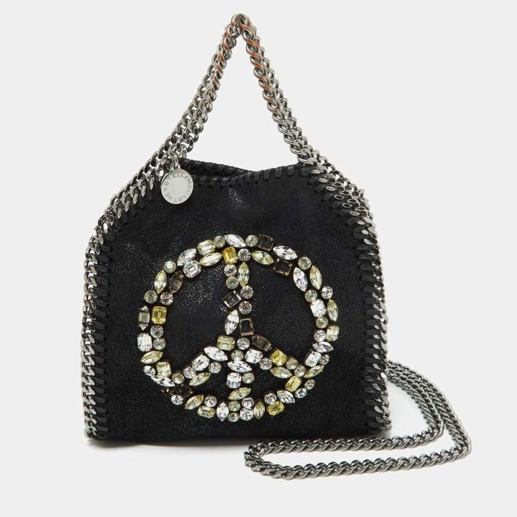 Pre Owned Stella McCartney Black Faux Suede Tiny Falabella Tote