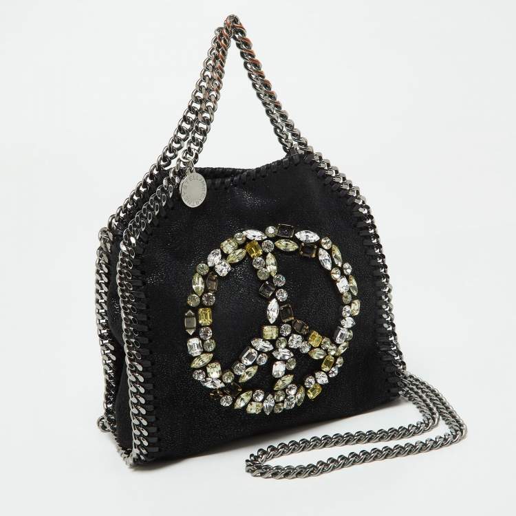 Pre Owned Stella McCartney Black Faux Suede Tiny Falabella Tote