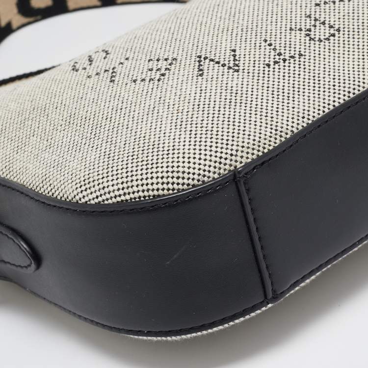Pre Owned Stella McCartney Black/White Logo Canvas and Leather Camera Crossbody Bag