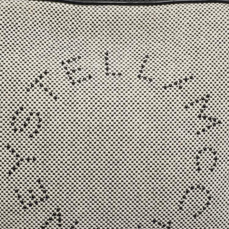 Pre Owned Stella McCartney Black/White Logo Canvas and Leather Camera Crossbody Bag