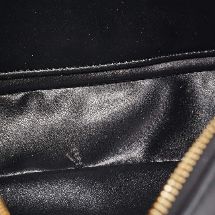 Pre Owned Stella McCartney Black/White Logo Canvas and Leather Camera Crossbody Bag