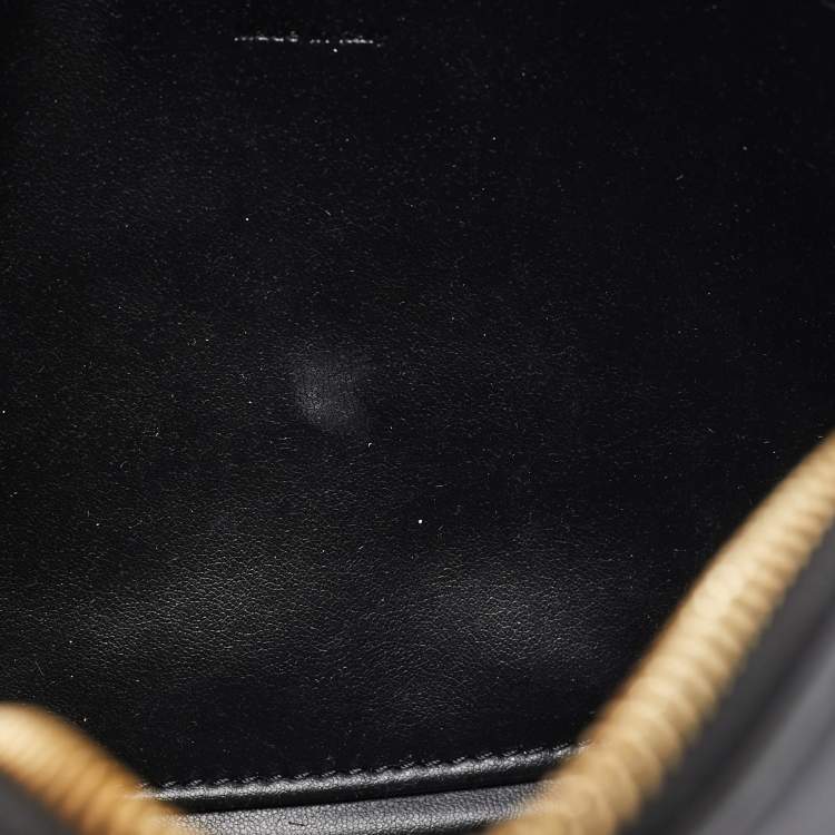 Pre Owned Stella McCartney Black/White Logo Canvas and Leather Camera Crossbody Bag