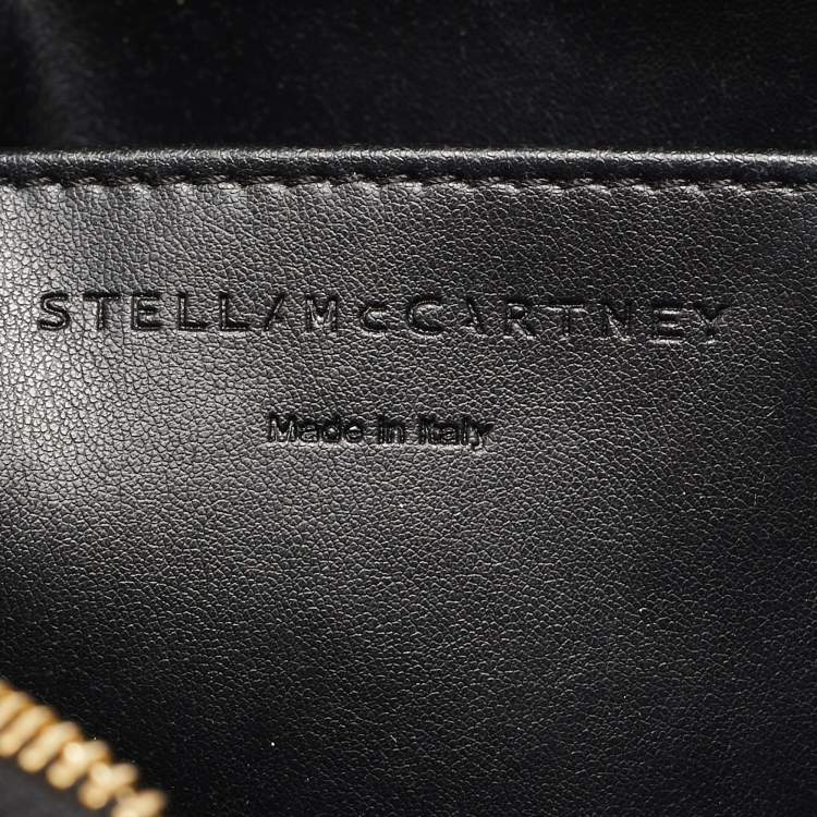 Pre Owned Stella McCartney Black/White Logo Canvas and Leather Camera Crossbody Bag