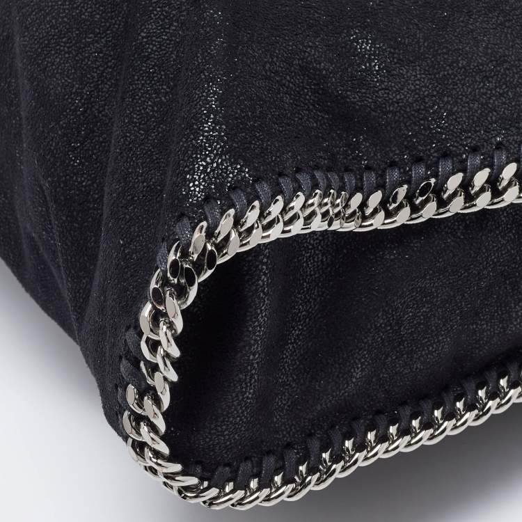 Pre Owned Stella McCartney Black Faux Suede Small Falabella Tote