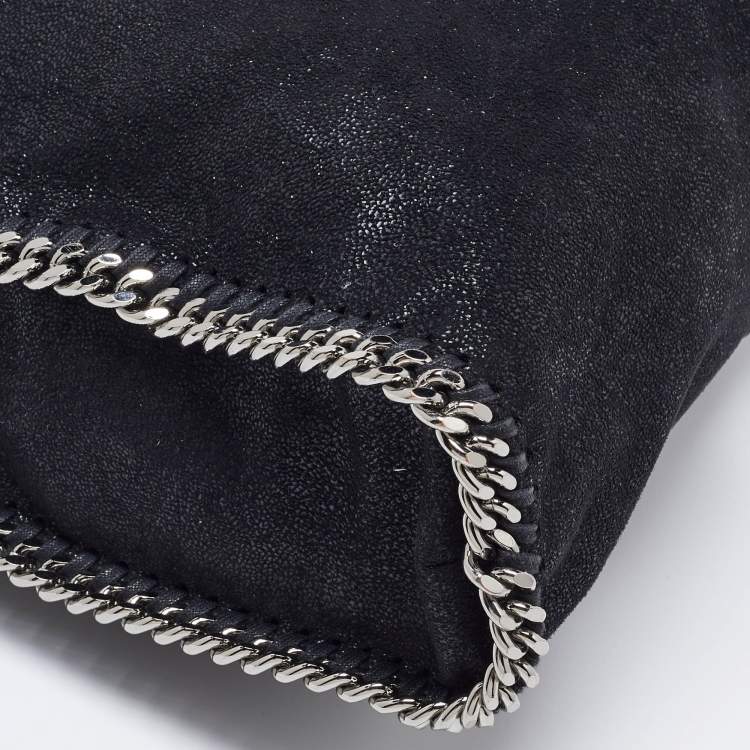 Pre Owned Stella McCartney Black Faux Suede Small Falabella Tote