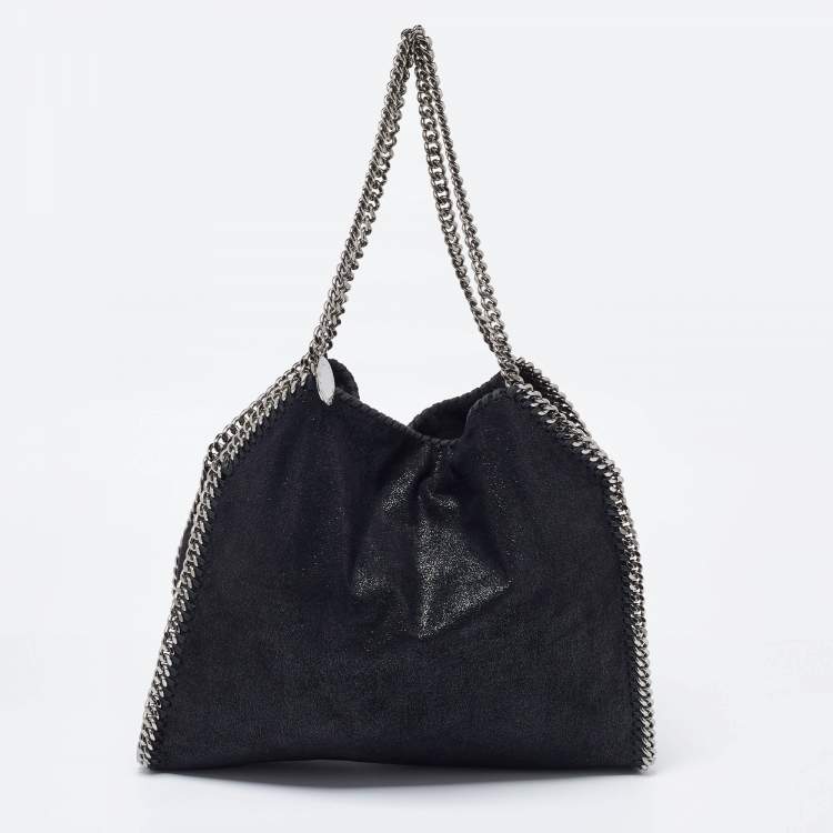 Pre Owned Stella McCartney Black Faux Suede Small Falabella Tote