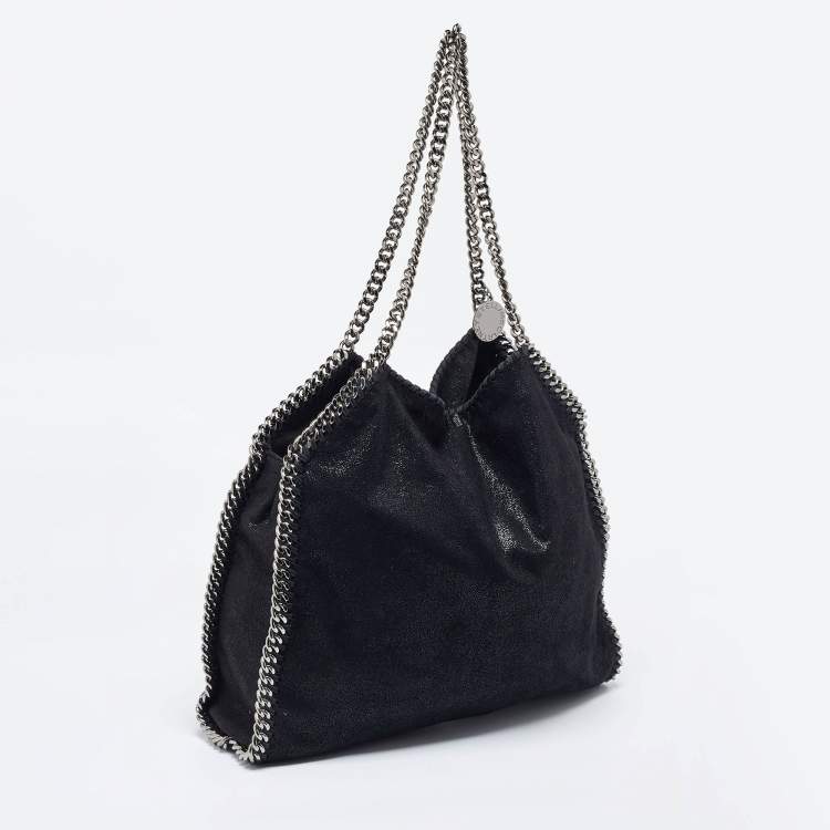 Pre Owned Stella McCartney Black Faux Suede Small Falabella Tote