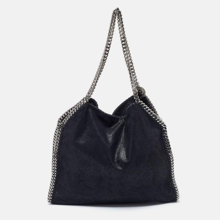 Pre Owned Stella McCartney Black Faux Suede Small Falabella Tote
