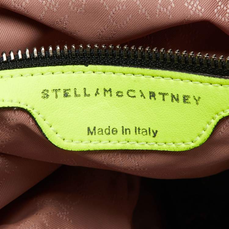 Pre Owned Stella McCartney Brown/Neon Green Faux Python Embossed Leather Falabella Tote