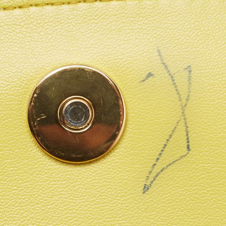Pre Owned Stella McCartney Lime Faux Leather S-Wave Padded Shoulder Bag