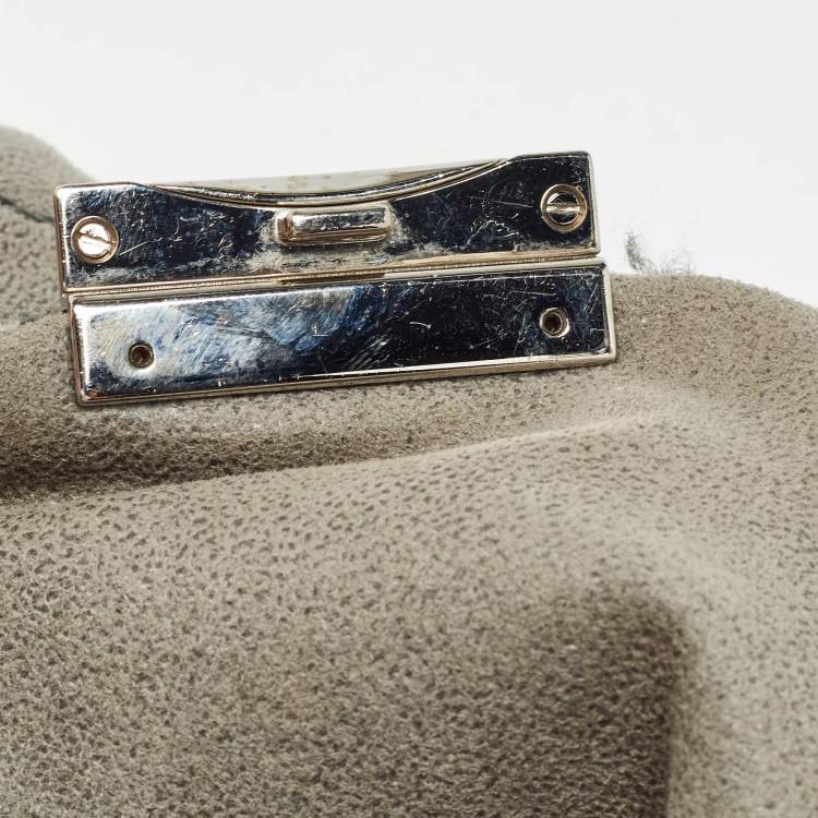 Pre Owned Stella McCartney Grey Quilted Faux Suede Beckett Shoulder Bag