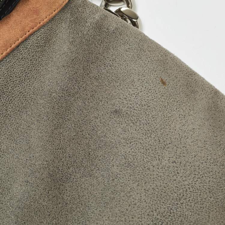 Pre Owned Stella McCartney Grey Quilted Faux Suede Beckett Shoulder Bag