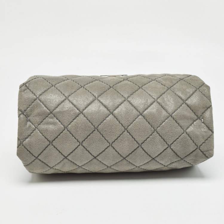 Pre Owned Stella McCartney Grey Quilted Faux Suede Beckett Shoulder Bag