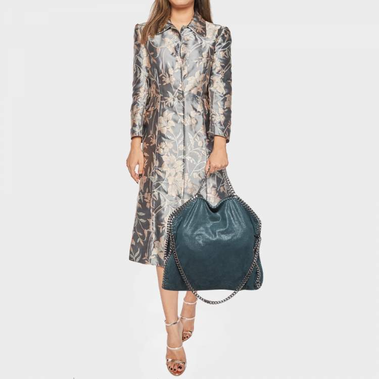 Pre Owned Stella McCartney Dark Green Faux Leather Fold Over Falabella Tote