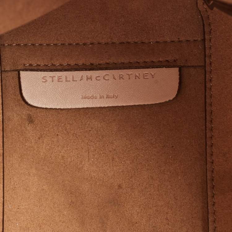 Pre Owned Stella McCartney Beige Faux Leather Perforated Logo Tote
