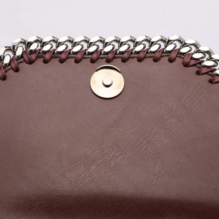 Pre Owned Stella McCartney Burgundy Faux Leather Box Falabella Shoulder Bag