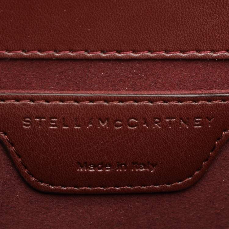 Pre Owned Stella McCartney Burgundy Faux Leather Box Falabella Shoulder Bag