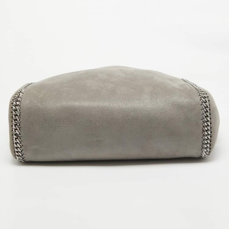 Pre Owned Stella McCartney Grey/Burgundy Faux Suede Reversible Falabella Shopper Tote