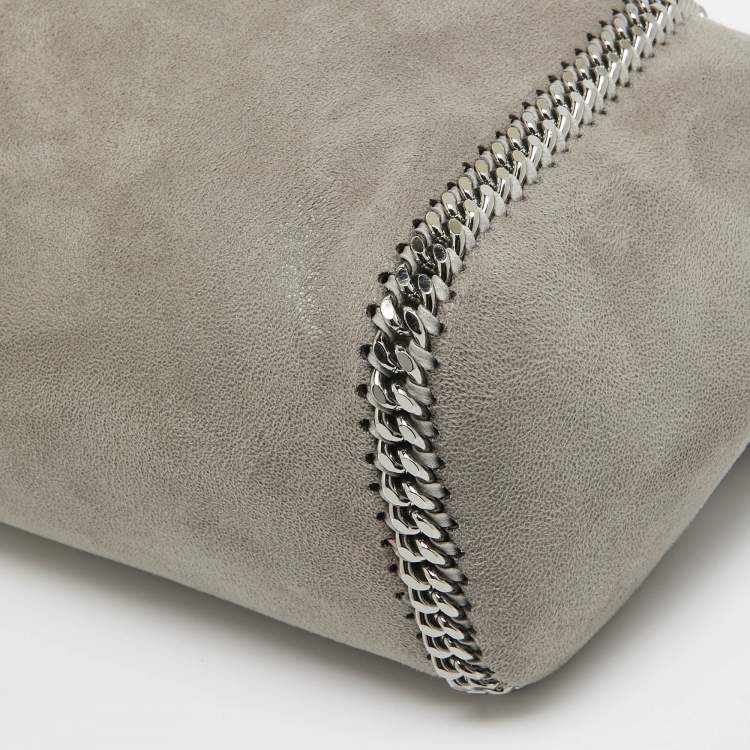 Pre Owned Stella McCartney Grey/Burgundy Faux Suede Reversible Falabella Shopper Tote