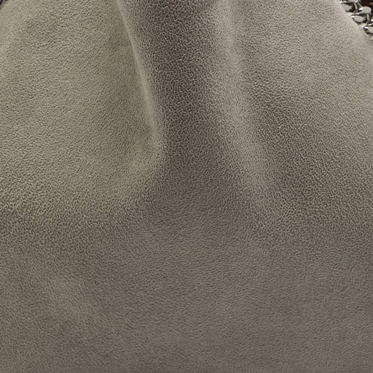 Pre Owned Stella McCartney Grey/Burgundy Faux Suede Reversible Falabella Shopper Tote