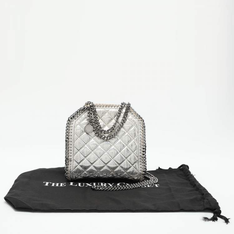 Pre Owned Stella McCartney Silver Faux Leather Falabella Crossbody Bag