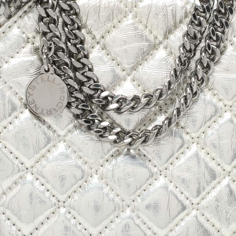 Pre Owned Stella McCartney Silver Faux Leather Falabella Crossbody Bag