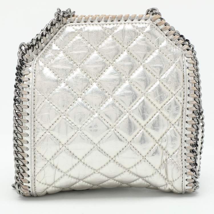 Pre Owned Stella McCartney Silver Faux Leather Falabella Crossbody Bag